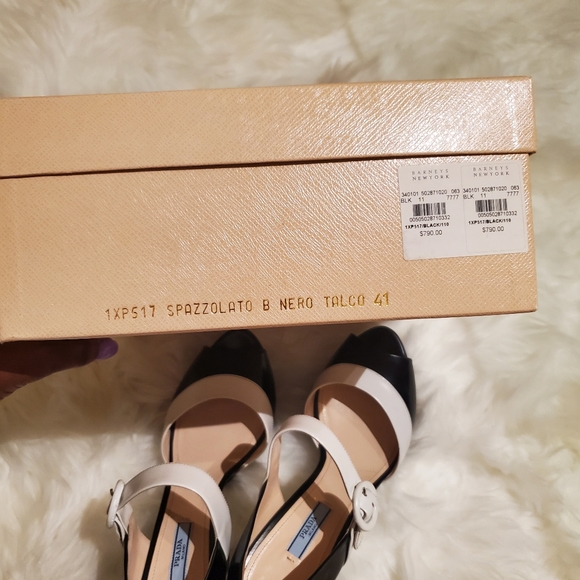 Prada Spazzolato Nero Talco Platform Heels - Picture 12 of 14